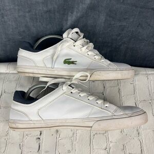 Lacoste White and Blue Sneakers Casual Canvas Design